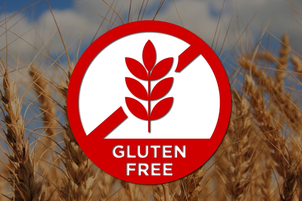 Gluten-Free logo over a wheat field